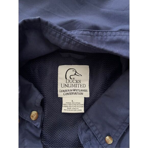 Ducks Unlimited Mens Baby Blue Short Sleeve Button Down Shirt Large - Picture 5 of 13